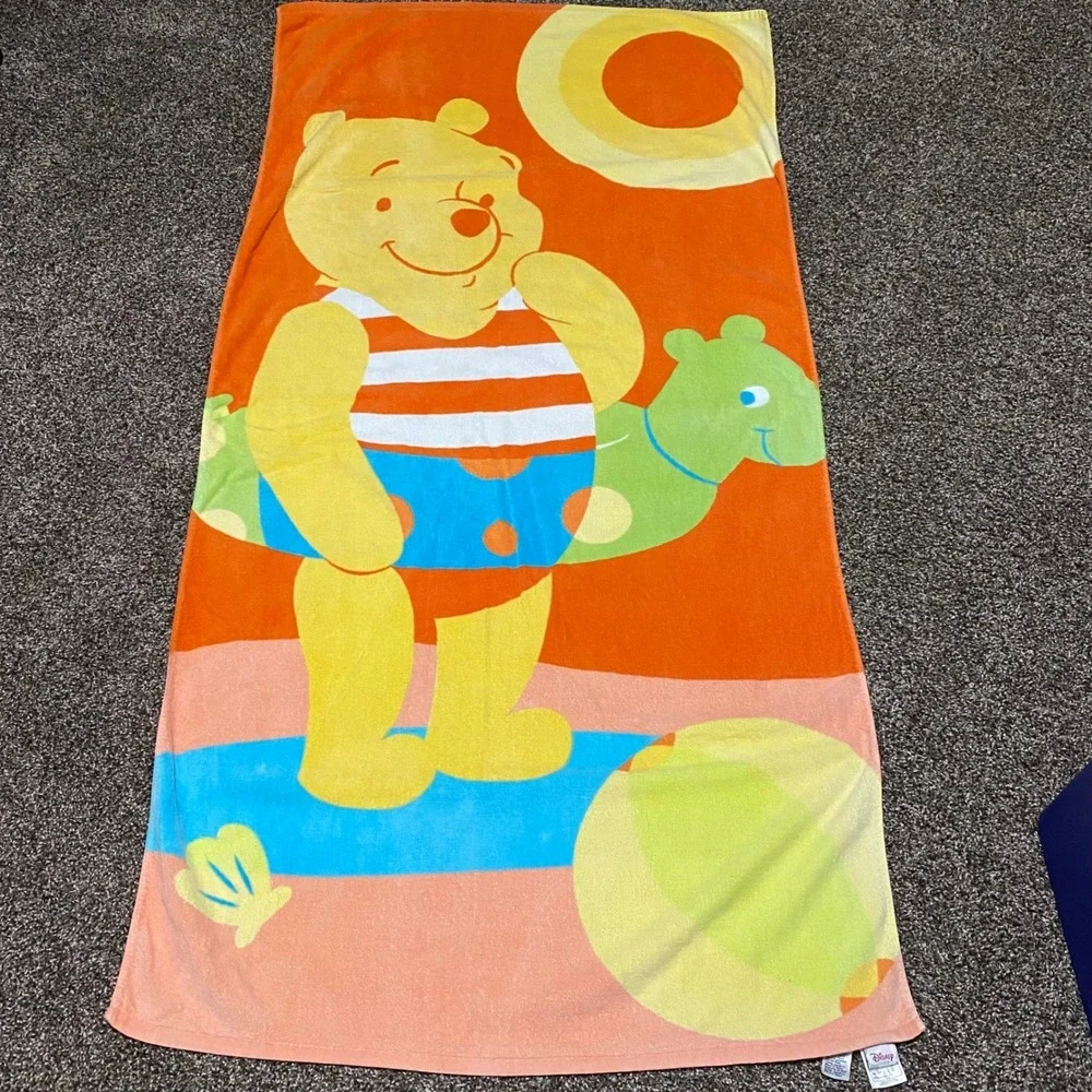 Vintage Disney Winnie the Pooh Beach Towel Sun Graphic Kids‎ Poolside Fun